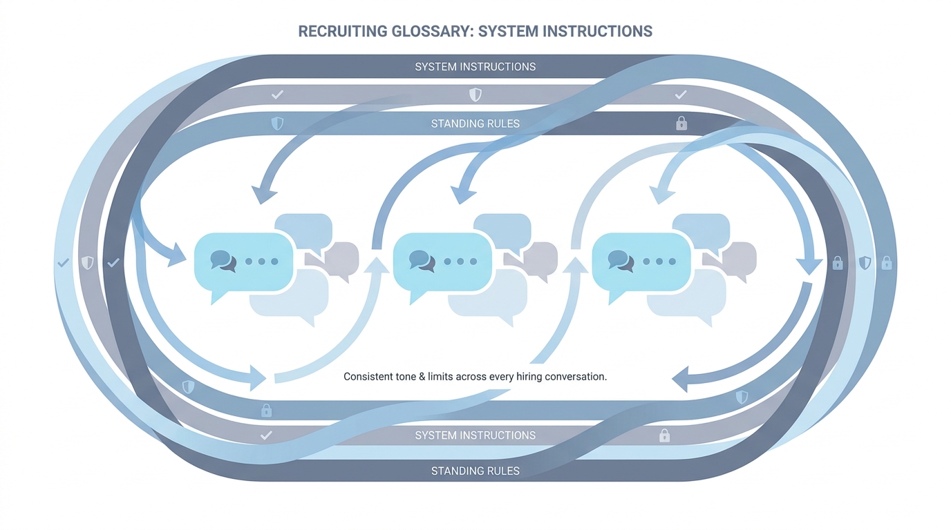 Illustration: Standing rules wrapped around every new chat thread for consistent tone and limits